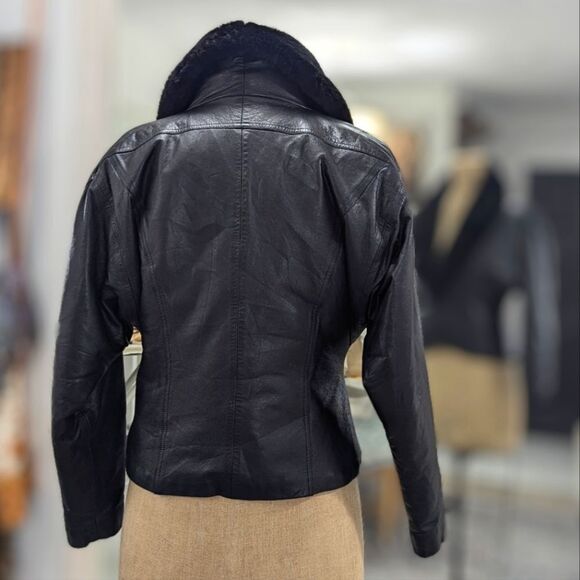 Vintage Crop Leather Jacket - Picture 2 of 7